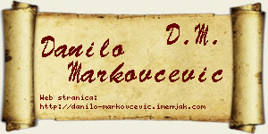 Danilo Markovčević vizit kartica